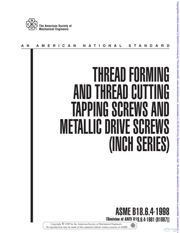 ASME B18.6.4 PDF ASME B18.6.4 PDF